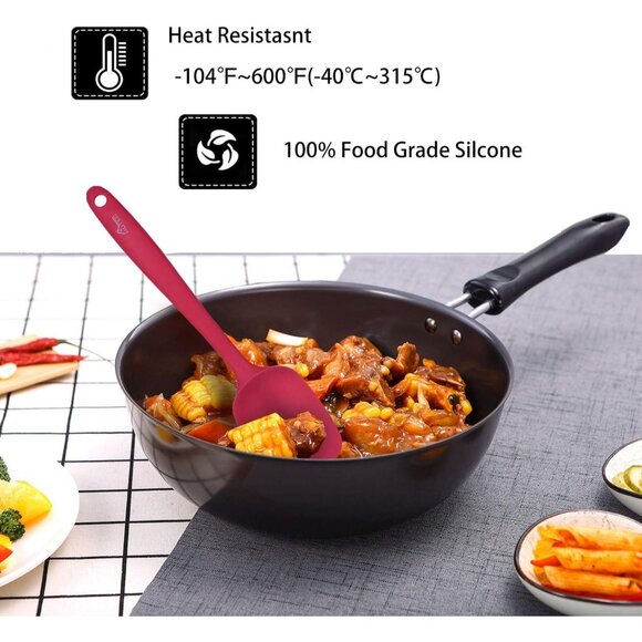 HOTEC Food Grade Silicone Rubber Spatula Set for Baking Heat Resistant Non Stick - Picture 7 of 10